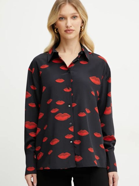 Morgan koszula CKISS.F damska kolor czarny relaxed z kołnierzykiem klasycznym CKISS.F