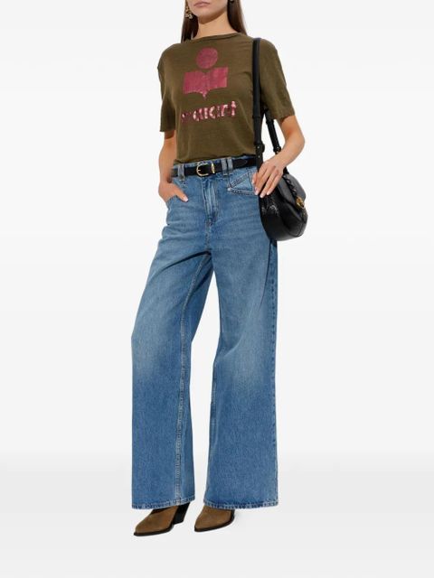 MARANT ÉTOILE Zewel logo-print T-shirt - Green - zdjęcie produktu nr 2