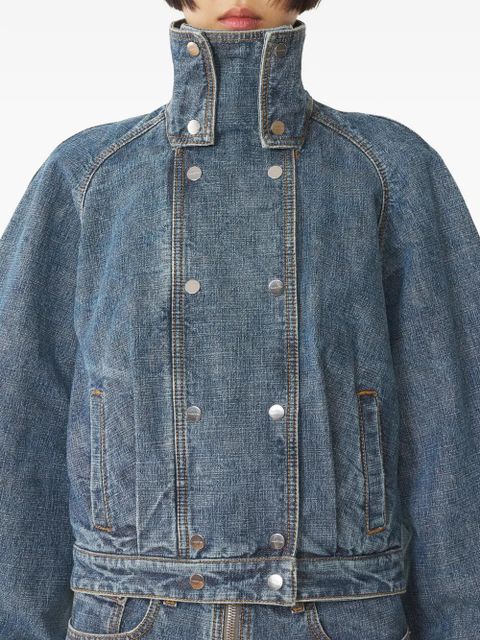 Lanvin buttoned funnel-neck jacket - Blue