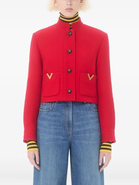 Valentino Garavani Drill Double caban V-gold jacket - Red - zdjęcie produktu nr 2