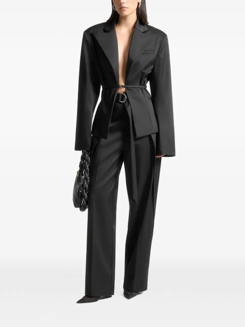 Manière De Voir wide-shoulder belted blazer - Black - zdjęcie produktu nr 2