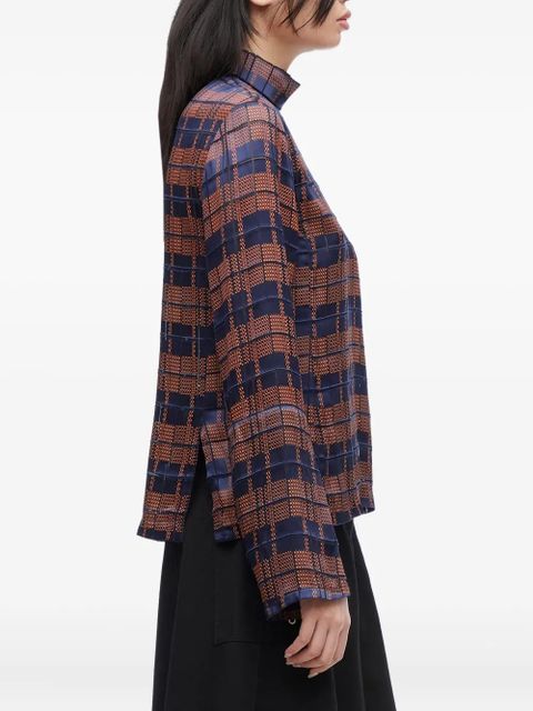3.1 Phillip Lim Hester plaid high-neck blouse - Blue