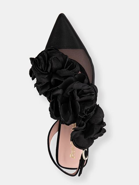 Pretty Ballerinas baleriny Yvette kolor czarny z odkrytą piętą 52145_B