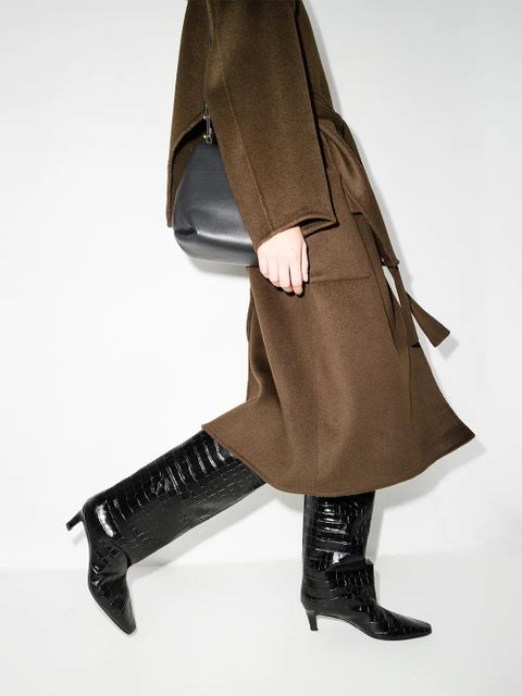 TOTEME The Wide Shaft croc-effect boots - Black