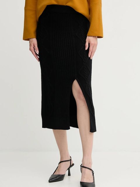 Dkny spódnica kolor czarny midi prosta DJ4R0377 - zdjęcie produktu nr 1