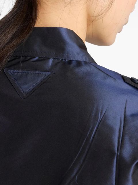 Prada cropped taffeta shirt - Blue
