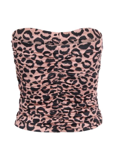 Essentiel Antwerp gathered animal-print top - Pink - zdjęcie produktu nr 1