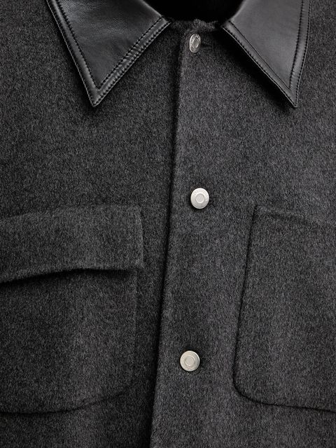 Nanushka kurtka z domieszką jedwabiu NU25FWJK06794 kolor szary przejściowa CAMILO