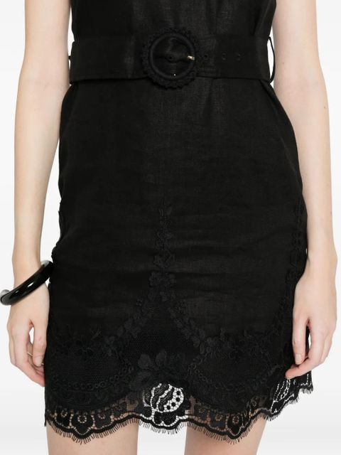 TWINSET belted lace dress - Black