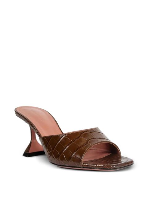 Amina Muaddi Lupita croc-effect mules - Brown - zdjęcie produktu nr 2