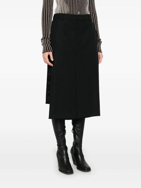 Balenciaga layered midi skirt - Black
