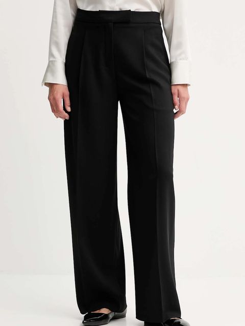 Calvin Klein spodnie damskie kolor czarny proste high waist LV040WL673 - zdjęcie produktu nr 1