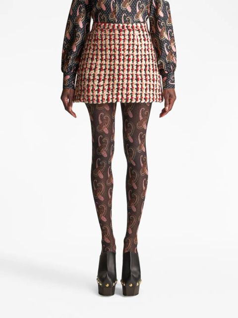 ETRO bouclé wool-blend mini skirt - Red