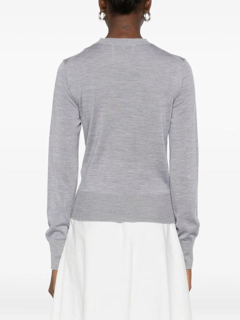 AMI Paris crew-neck wool-silk blend sweater - Grey