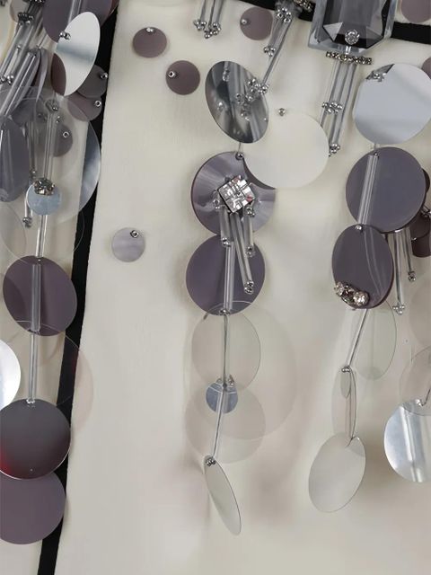 Prada beaded-sequin mini dress - Neutrals