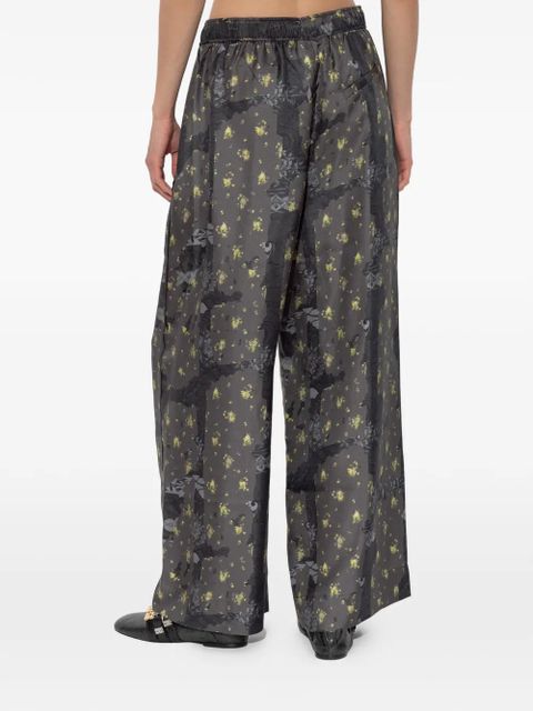 GANNI floral-pattern trousers - Grey