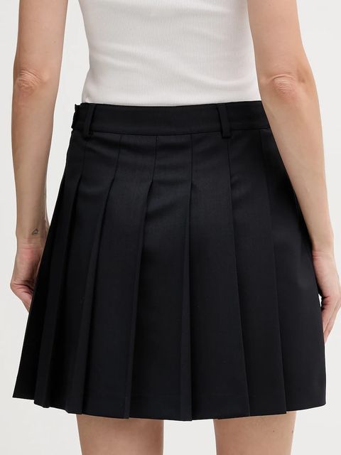 Tommy Hilfiger spódnica z dodatkiem wełny kolor granatowy mini rozkloszowana WW0WW49393 - zdjęcie produktu nr 2