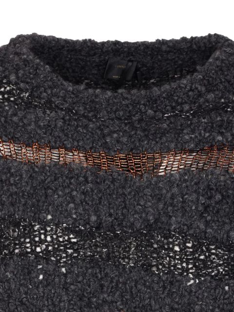 PINKO metallic-effect knitted sweater - Grey