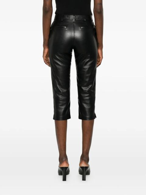 The Frankie Shop Lior leather capri trousers - Black