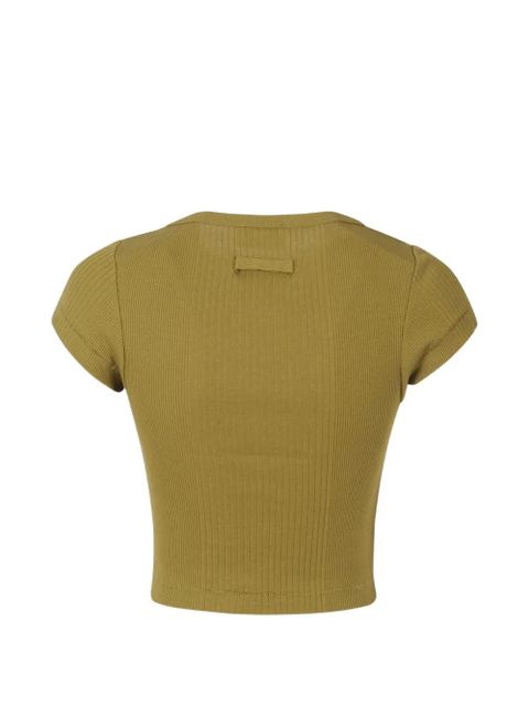 Jean Paul Gaultier ribbed patch baby T-shirt - Green - zdjęcie produktu nr 1