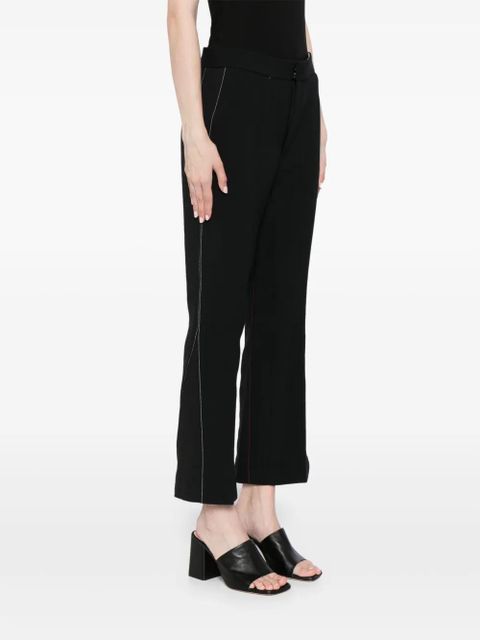 Victoria Beckham contrast-stitching flared trousers - Black