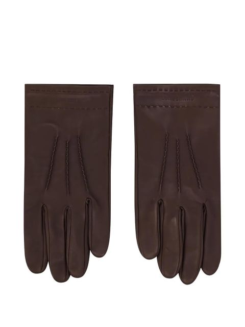 Longchamp leather gloves - Brown