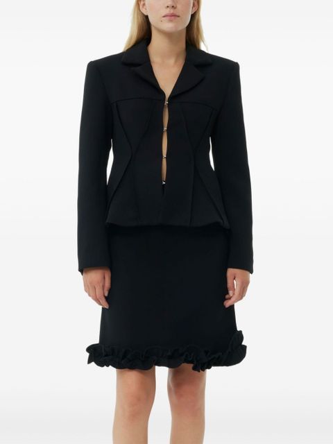 GANNI bonded crepe blazer - Black