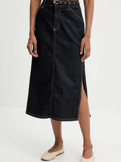 Answear.LAB spódnica jeansowa kolor granatowy midi ołówkowa - zdjęcie produktu nr 1