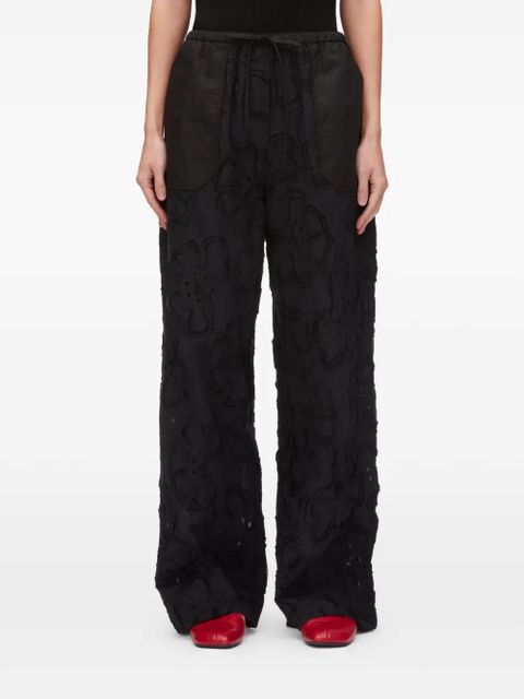 3.1 Phillip Lim floral appliqué trousers - Black