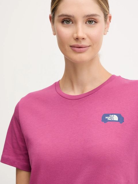 The North Face t-shirt Outdoor Graphic damski kolor różowy NF0A8C226EO1