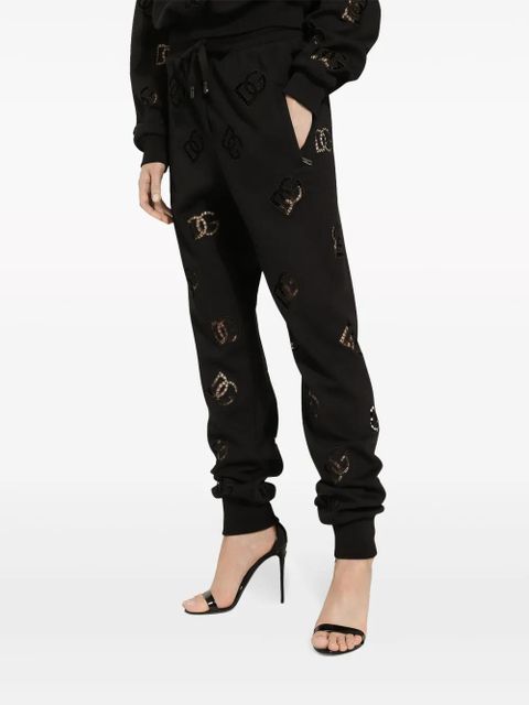 Dolce & Gabbana logo-embroidered drawstring-waistband track pants - Black