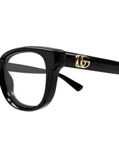 Gucci Eyewear geometric logo-temples glasses - Black
