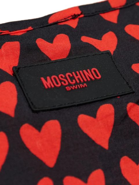 Moschino heart-print V-neck midi dress - Black
