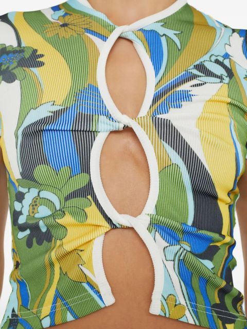 Christopher Esber Acidic Floral cropped T-shirt - Green