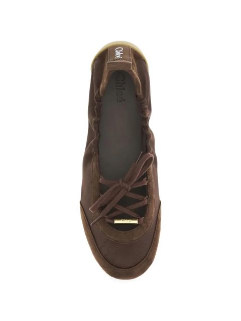Chloé lace-up ballet flats - Brown
