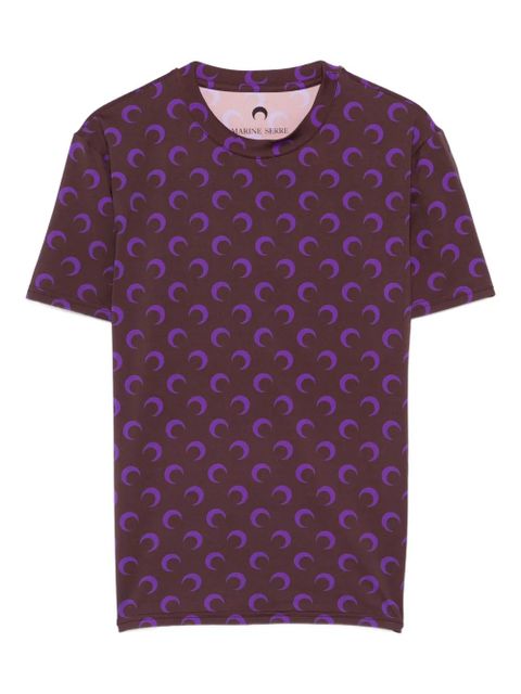 Marine Serre moon-print T-shirt - Brown - zdjęcie produktu nr 1