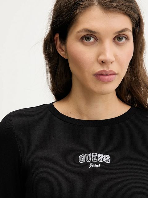 Guess Jeans longsleeve kolor czarny W6RP22 KA0H1