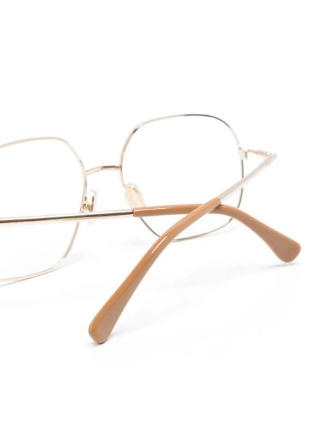 Max Mara Eyewear oversized geometric-frame glasses - Gold