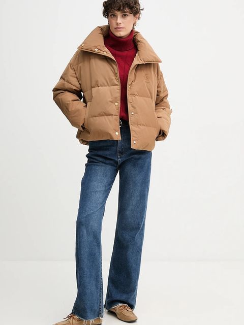 Tommy Hilfiger sweter wełniany damski kolor bordowy lekki z golfem WW0WW46791 - zdjęcie produktu nr 2