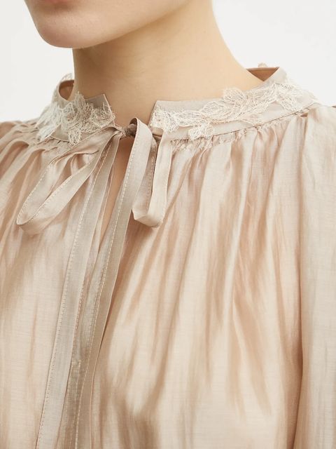 ERMANNO Firenze bluzka damska kolor beżowy gładka 56TK021ES3