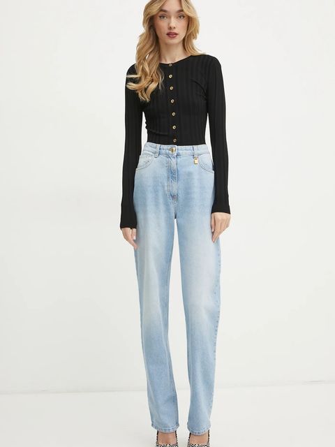 Elisabetta Franchi kardigan damski kolor czarny lekki MK41S51E2