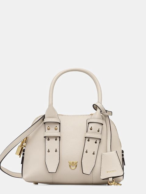 Pinko torebka skórzana kolor beżowy 105333 A0QO - zdjęcie produktu nr 1