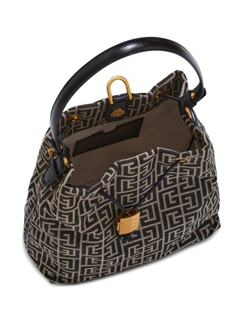 Balmain monogram jacquard backpack - Black