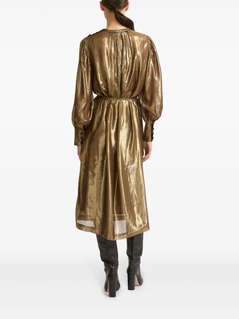 Yves Salomon long sleeve dress - Gold