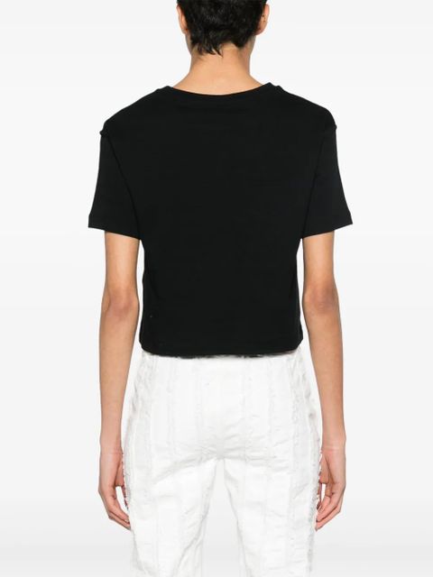 Blumarine rhinestone-embellished cotton T-shirt - Black