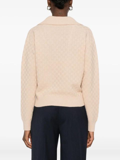 SANDRO textured V-neck sweater - Neutrals