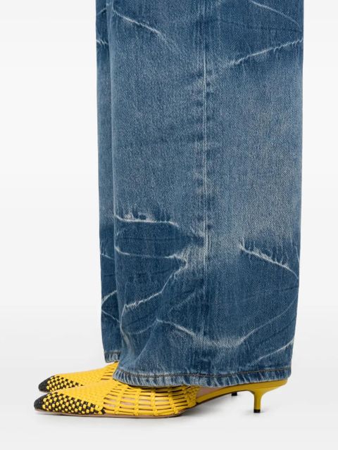 GANNI logo-patch jeans - Blue