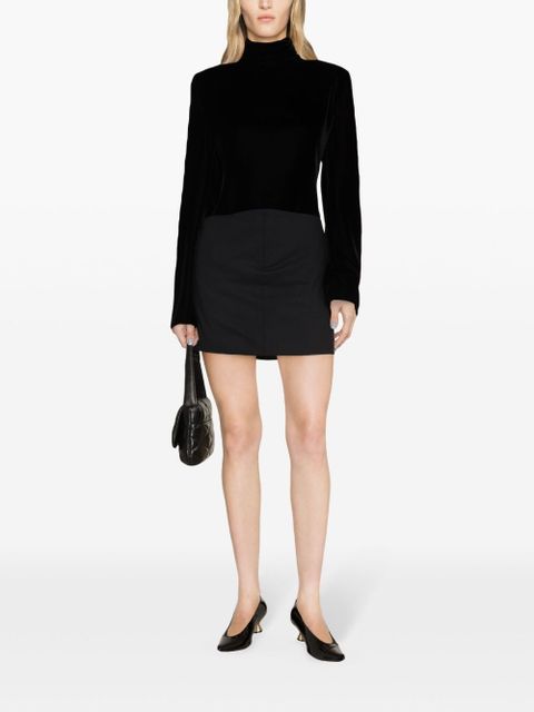 Saint Laurent high-neck velvet blouse - Black - zdjęcie produktu nr 2