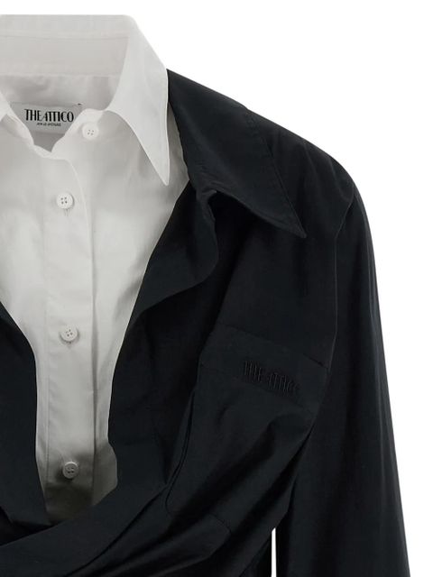 The Attico double layer asymmetrical shirt dress - Black