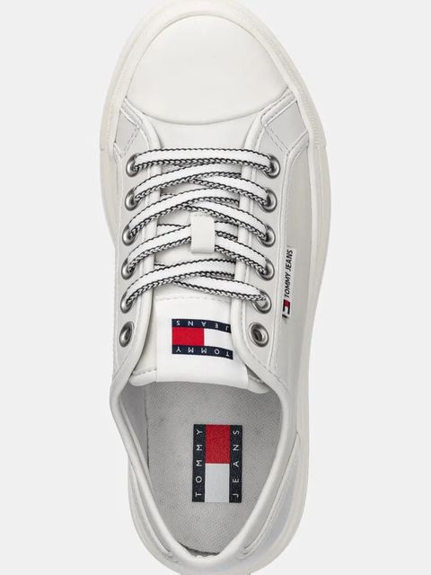 Tommy Jeans tenisówki skórzane TJW FOXING VULC LC LEATHER damskie kolor beżowy EN0EN02714